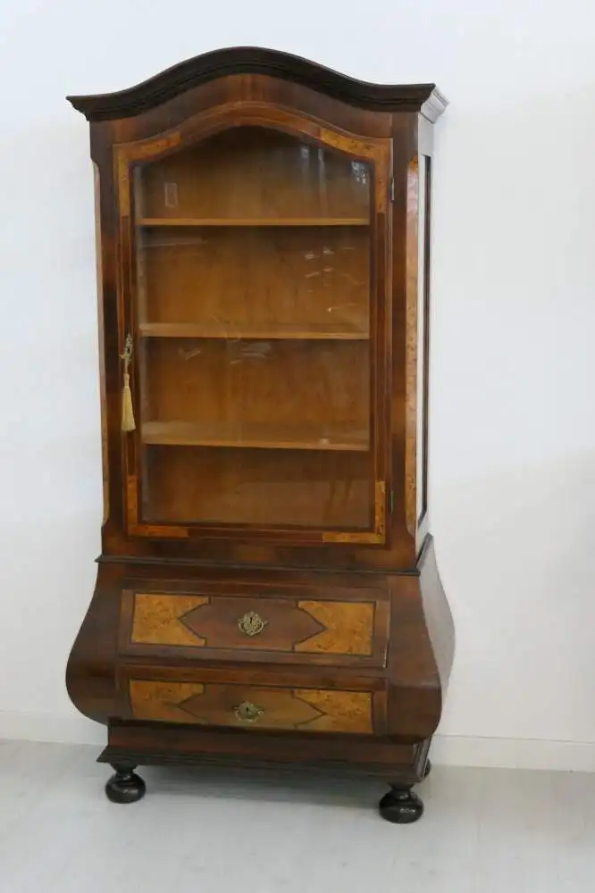 H61007-Barockvitrine-Vitrine-Büchervitrine-Stil um 1920-Vitrine-Kasten-Schrank- 1