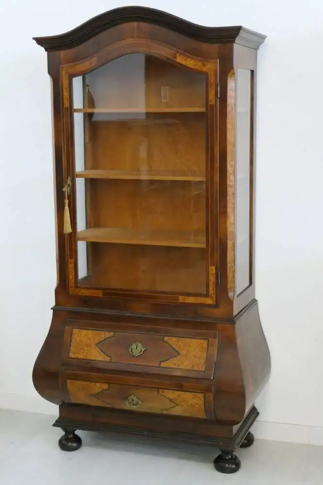 H61007-Barockvitrine-Vitrine-Büchervitrine-Stil um 1920-Vitrine-Kasten-Schrank- 2