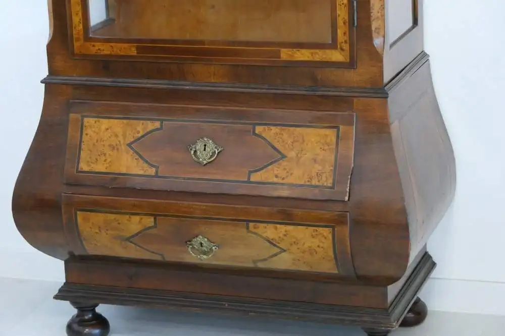 H61007-Barockvitrine-Vitrine-Büchervitrine-Stil um 1920-Vitrine-Kasten-Schrank- 3