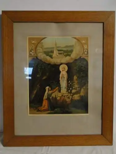 4005D/T39-Druckgrafik-"Unsere liebe Frau von Lourdes"-Heilige Maria Muttergottes