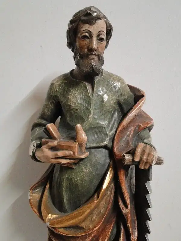 4547-Heiligenfigur-Holzfigur-geschnitzte Figur-Heiliger Josef-Figur-Holzarbeit- 1