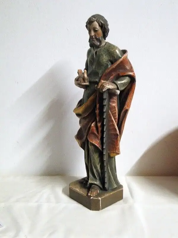 4547-Heiligenfigur-Holzfigur-geschnitzte Figur-Heiliger Josef-Figur-Holzarbeit- 4