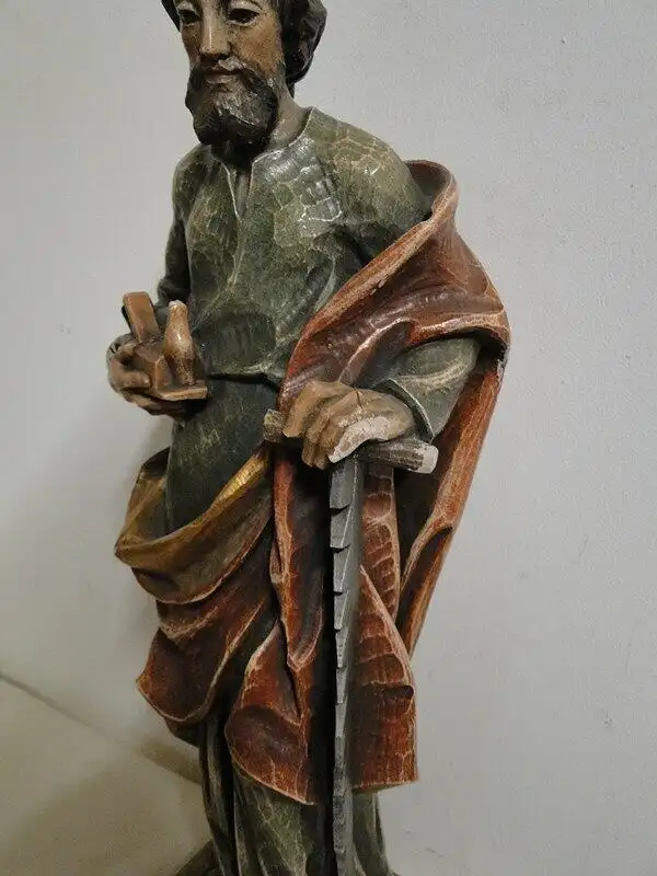 4547-Heiligenfigur-Holzfigur-geschnitzte Figur-Heiliger Josef-Figur-Holzarbeit- 7