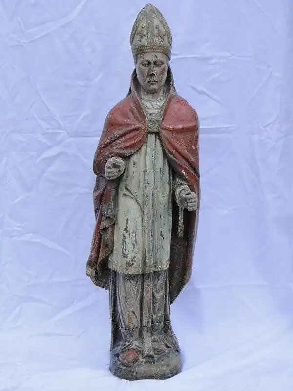 5743D-Heiligenfigur-Barock-handgeschnitzte Barock Heiligenfigur- ca. 100cm hoch- 1