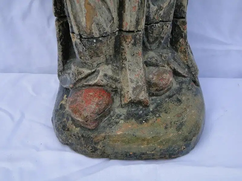 5743D-Heiligenfigur-Barock-handgeschnitzte Barock Heiligenfigur- ca. 100cm hoch- 4