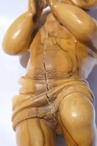 3577D-Figur-geschnitzt-Holz-Skulptur-Kind-betendes Kind-Holzfigur-Andenken-Betle