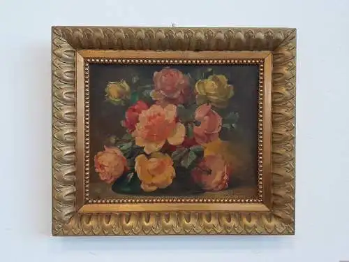 H981-Ölbild-Stillleben-Ölgemälde-Öl auf Holz-Bild-signiert-gerahmt-Gemälde-