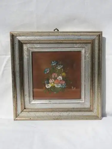 5703D-Ölbild-Öl auf Holz-Stillleben-Wiesenblumen-Gemälde-sig. Redy-Ölgemälde-Bil