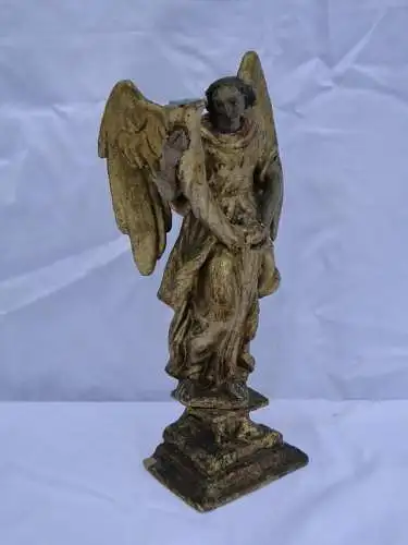 5693D-Engel-Figur- Holzfigur-geschnitzter Engel-bemalter Holzengel-Holzengel-ges