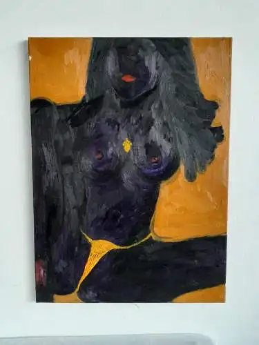 H609-Aktbild-Öl auf Leinen-Ölgemälde-Ölbild-Gemälde-Bild-Johann Marsteurer-