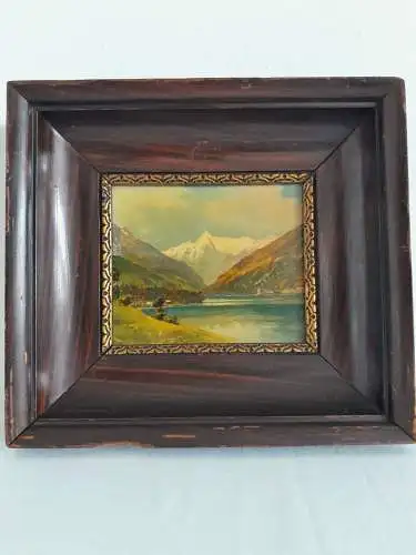 H712-Landschaftsbild-Öl auf Holz-Ölbild-Ölgemälde-gerahmt-Bild