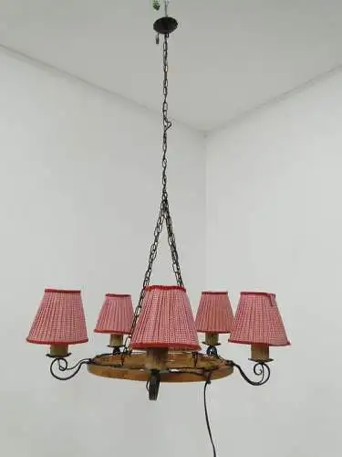 4957D-Bauernluster-Deckenlampe-Lampe-Deckenlüster-Holzlampe-Luster-rustikal