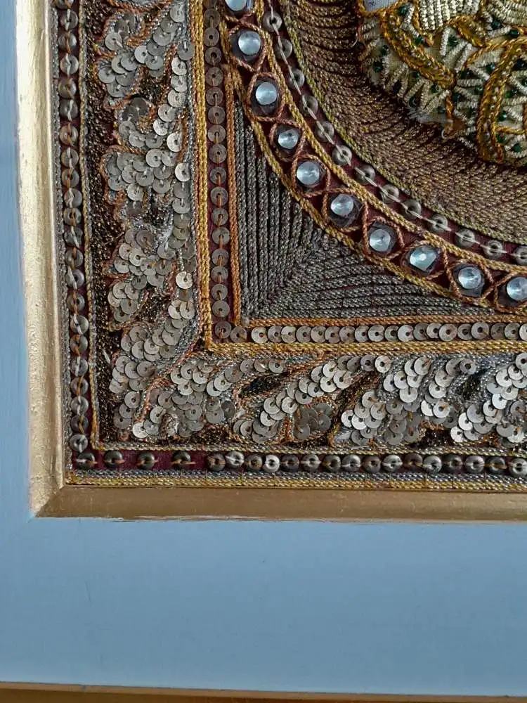 H527-Asiatiches-Götterbild-Gobelin-Bild-Wandteppich-gerahmt-asiatische-Kunst 4