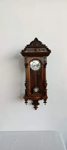 H61072-altdeutsche Wanduhr-Pendeluhr-Historismus-Uhr-Wanduhr-altdeutsch-Wanduhr