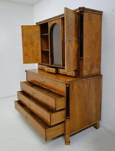 5575-Aufsatzkommode-Biedermeier-Ladenkommode mit Aufsatz-Schreibkommode-Esche-Se