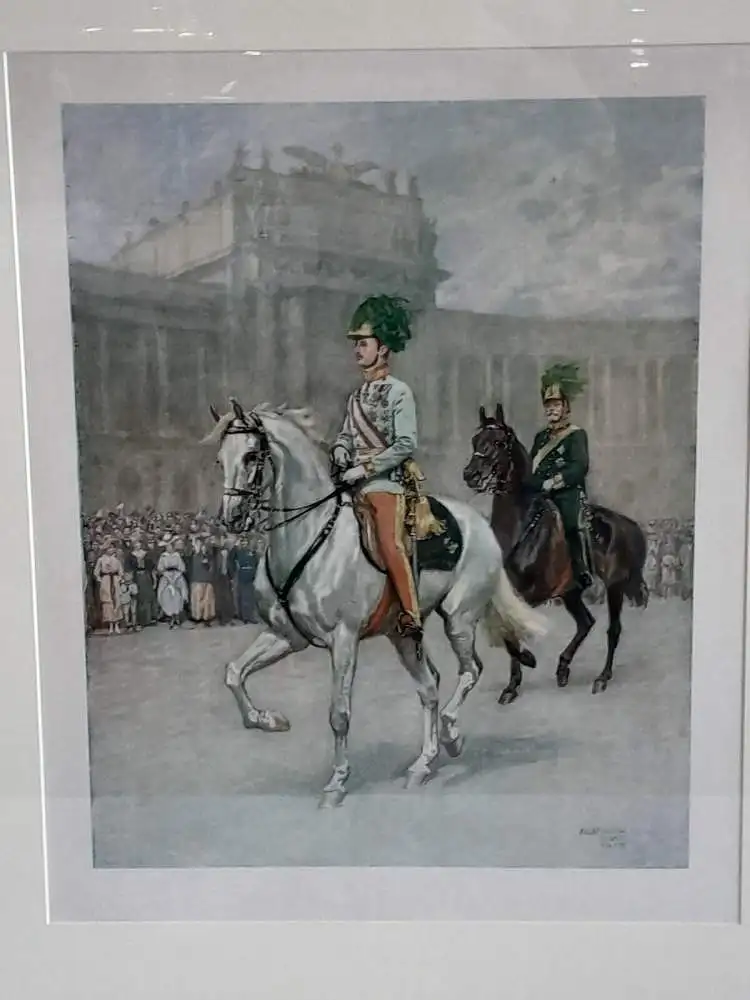 H405-Druck-Gemälde-Bild-Habsburger Monarchie-Passepartout-signiert-gerahmt- 2