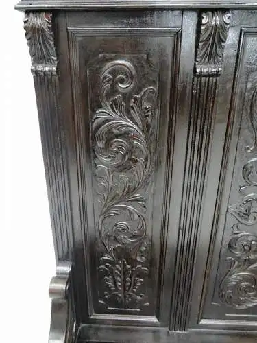 3178-HISTRORISMUS-Sitzbank-Truhenbank-Gründerzeit-Bank-Historismusbank-Sitzmöbel