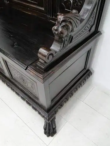 3178-HISTRORISMUS-Sitzbank-Truhenbank-Gründerzeit-Bank-Historismusbank-Sitzmöbel