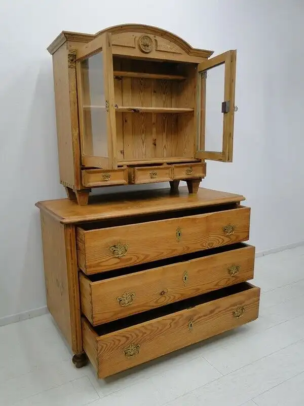 4561D-Landhauskommode-Aufsatzkommode-Bauernstube-Aufsatzvitrine-Kommode-Vitrine- 2