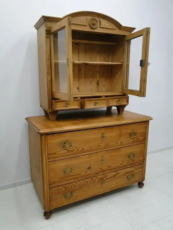 4561D-Landhauskommode-Aufsatzkommode-Bauernstube-Aufsatzvitrine-Kommode-Vitrine- 3