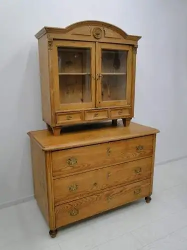 4561D-Landhauskommode-Aufsatzkommode-Bauernstube-Aufsatzvitrine-Kommode-Vitrine-