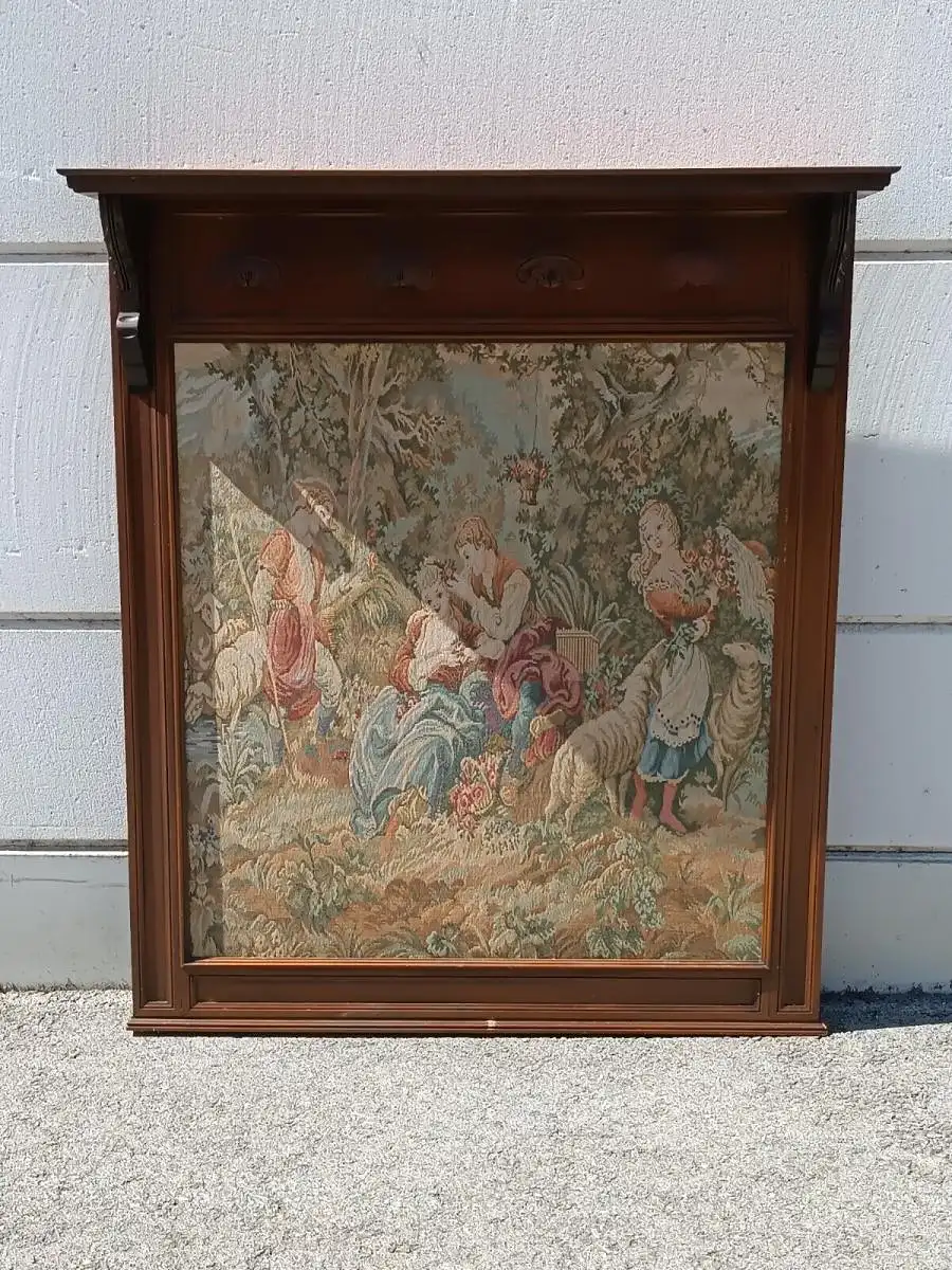 8004-Landhausstilmöbel-Garderobe mit Gobelin-Landhausstil-Stilmöbel-Gaderobe-Vor 0