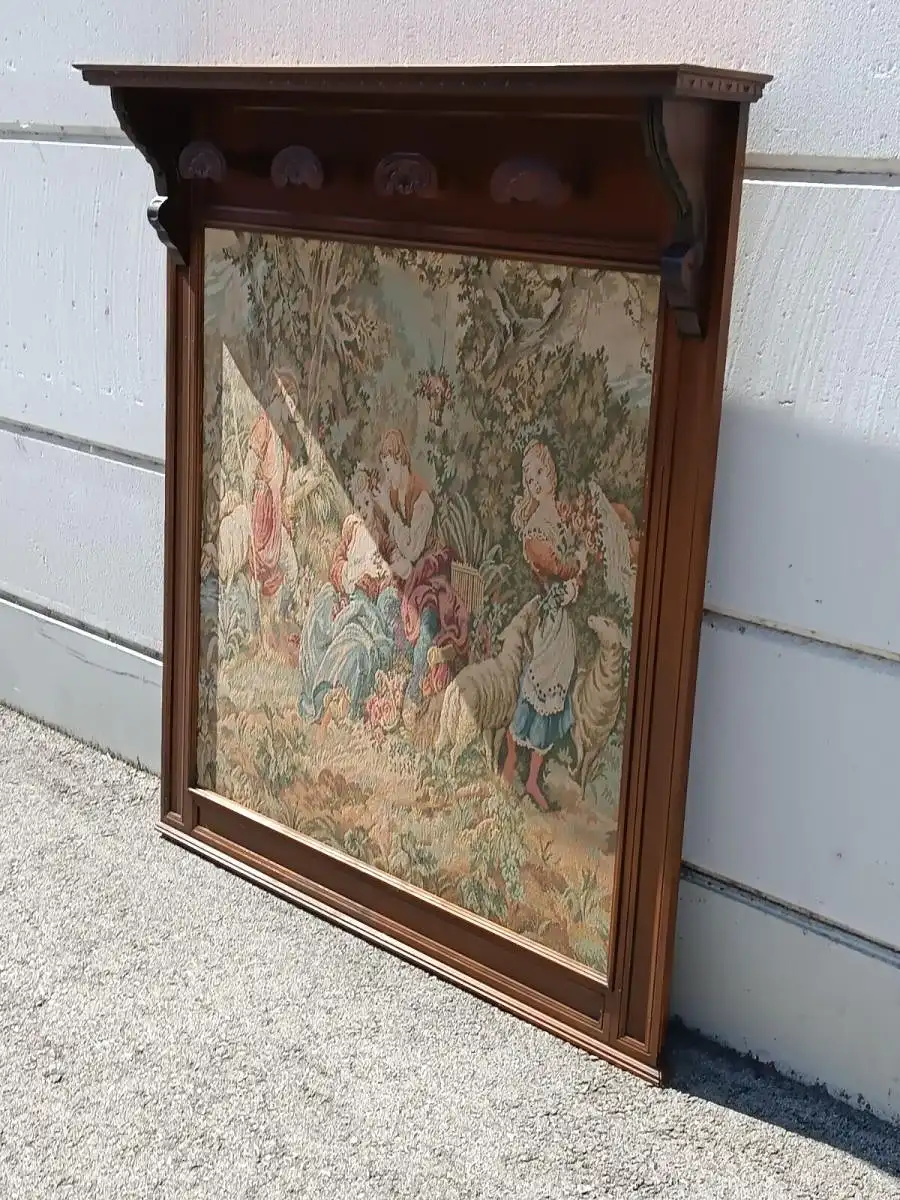 8004-Landhausstilmöbel-Garderobe mit Gobelin-Landhausstil-Stilmöbel-Gaderobe-Vor 3