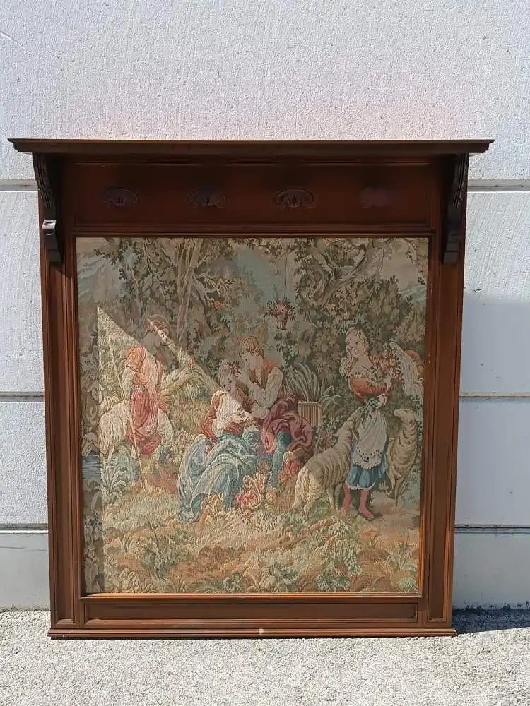 8004-Landhausstilmöbel-Garderobe mit Gobelin-Landhausstil-Stilmöbel-Gaderobe-Vor 6