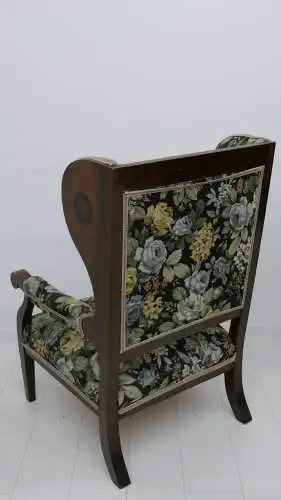 6064-Ohrenbackenfauteuil-ORIGINAL Biedermeier - Ohrenbackenstuhl-Fauteuil-Armleh