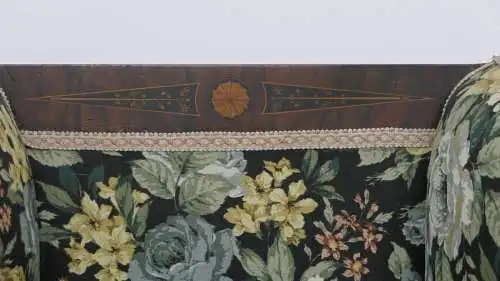 6064-Ohrenbackenfauteuil-ORIGINAL Biedermeier - Ohrenbackenstuhl-Fauteuil-Armleh
