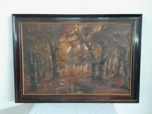 H1111-Ölbild-Landschaftsbild-Öl auf Leinen-gerahmt-Ölgemälde-