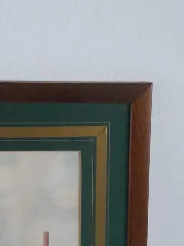 H944-Bild-Gemälde-Tierbild-Pferd-Passepartout-hinter Glas-gerahmt-