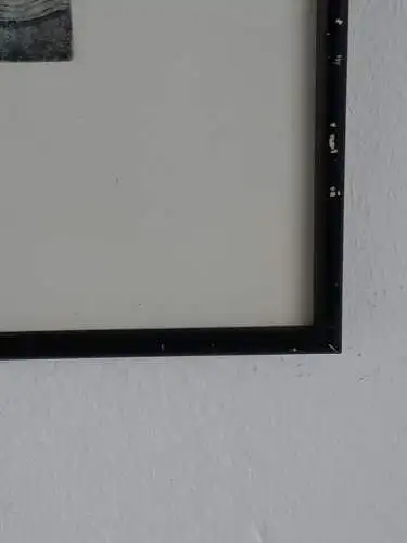 H934-Gemälde-Bild-abstrakt-Mischtechnik-hinter Glas-gerahmt-Passepartout-