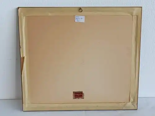 H136-Radierung-Bild-signiert-Gemälde-Stadtbild-hinter Glas-gerahmt