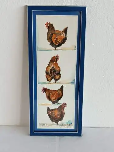 H139-Gemälde-Bild-Tierbild-Tiergemälde-Aquarell-Vogelstudie-gerahmt