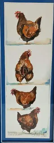 H139-Gemälde-Bild-Tierbild-Tiergemälde-Aquarell-Vogelstudie-gerahmt
