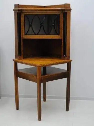 5170D-Biedermeier Vitrine-Eckvitrine-Eckkasten-Biedermeiervitrine-Eckvitrine-