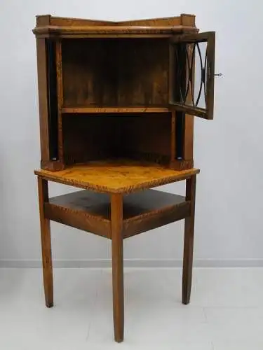5170D-Biedermeier Vitrine-Eckvitrine-Eckkasten-Biedermeiervitrine-Eckvitrine-