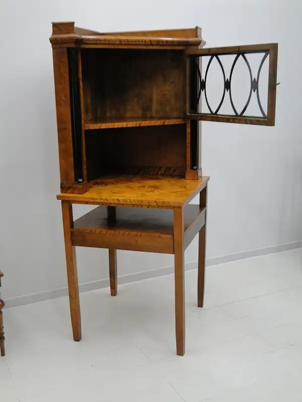 5170D-Biedermeier Vitrine-Eckvitrine-Eckkasten-Biedermeiervitrine-Eckvitrine- 2