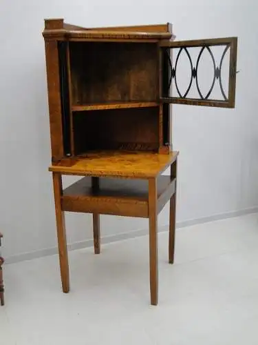 5170D-Biedermeier Vitrine-Eckvitrine-Eckkasten-Biedermeiervitrine-Eckvitrine-