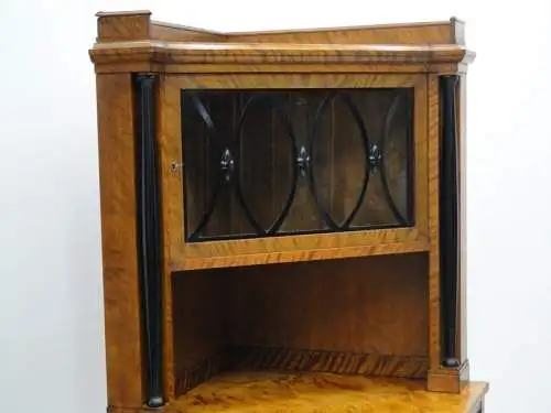 5170D-Biedermeier Vitrine-Eckvitrine-Eckkasten-Biedermeiervitrine-Eckvitrine-