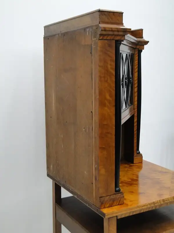 5170D-Biedermeier Vitrine-Eckvitrine-Eckkasten-Biedermeiervitrine-Eckvitrine- 4