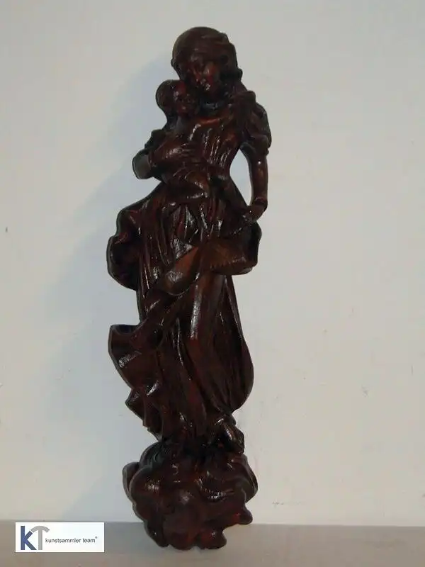 5340D-Holzfigur-Madonna mit Jesus Kind-Weichholz-handgeschnitze Figur-Heilige Ma 0