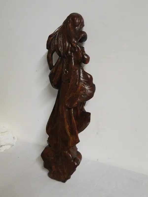 5340D-Holzfigur-Madonna mit Jesus Kind-Weichholz-handgeschnitze Figur-Heilige Ma 2