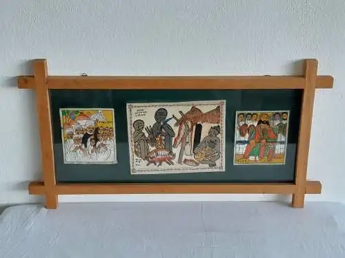 H554-Szenenbild-Gemälde-Bild-Mischtechnik-gerahmt-hinter Glas