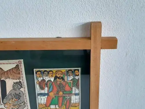 H554-Szenenbild-Gemälde-Bild-Mischtechnik-gerahmt-hinter Glas