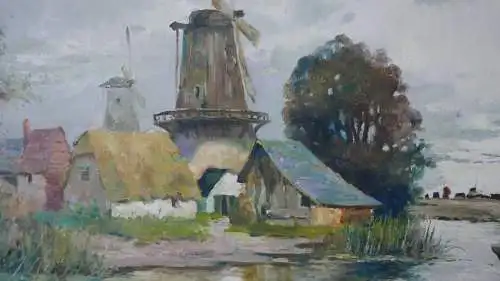 H103-Landschaftsbild-Landschaftsgemälde-Bild-Gemälde-signiert-gerahmt