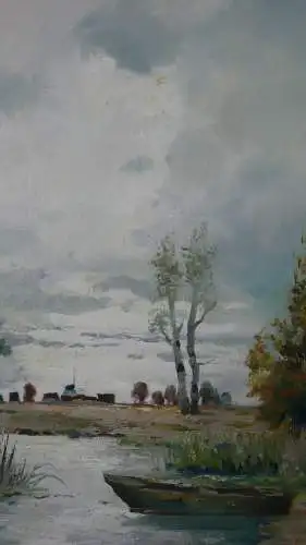 H103-Landschaftsbild-Landschaftsgemälde-Bild-Gemälde-signiert-gerahmt