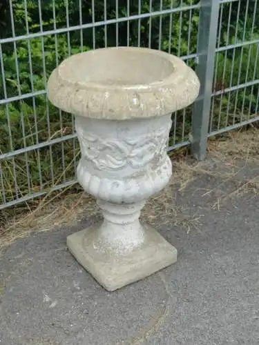 3965-3966-Steinguss-Amphore-Blumenvase-Pflanzgefäß-Übertopf-Garten-Pflanzkübel-B