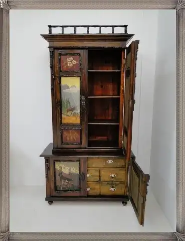 Jagdzimmer-Herrenzimmer-Komplett-Kasten-Anrichte-Tisch-Stuhl-Spiegel-Beistellt 5